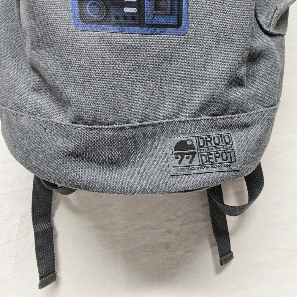 Disney Star Wars Galaxys Edge Droid Depot Backpack Gray Canvas Industrial Bag
